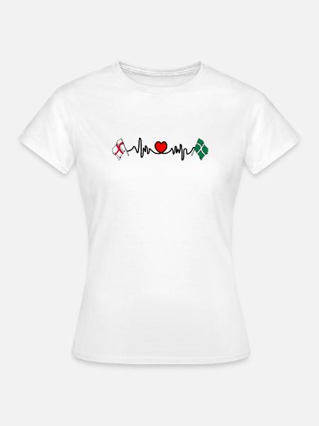 Devon & England Herzschlag - Frauen T-Shirt - Weiß