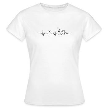 Skilift Piste Ski Herz Puls - Frauen T-Shirt - Weiß - Vorne - AI Model Female 172 dark (172cm)