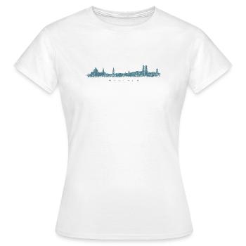 München Skyline (Vintage/Blau) - Frauen T-Shirt - Weiß - Vorne - AI Model Female 172 dark (172cm)