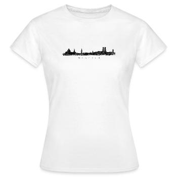 München Skyline (Vintage Schwarz) - Frauen T-Shirt - Weiß - Vorne - AI Model Female 172 dark (172cm)