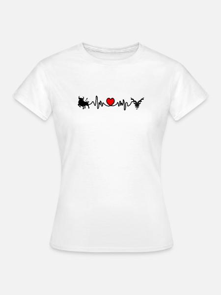 Herzfrequenz Cardio Stier Steinbock - Frauen T-Shirt - Weiß