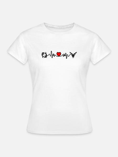 Herzfrequenz Cardio Fische Steinbock - Frauen T-Shirt - Weiß