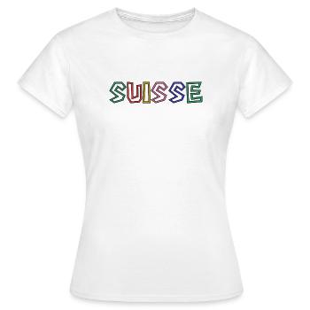 SCHWEIZ. HUMOR. LAND. FLAGGE. GENF. LAUSANNE - Frauen T-Shirt - Weiß - Vorne - AI Model Female 172 dark (172cm)