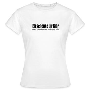 Ich schenke dir Bier aus - Frauen T-Shirt - Weiß - Vorne - AI Model Female 172 dark (172cm)