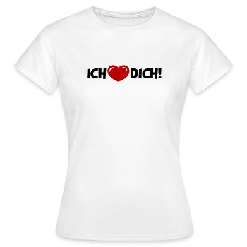 Ich Liebe Dich Herz Spruch Liebesbeweis - Frauen T-Shirt - Weiß - Vorne - AI Model Female 172 dark (172cm)