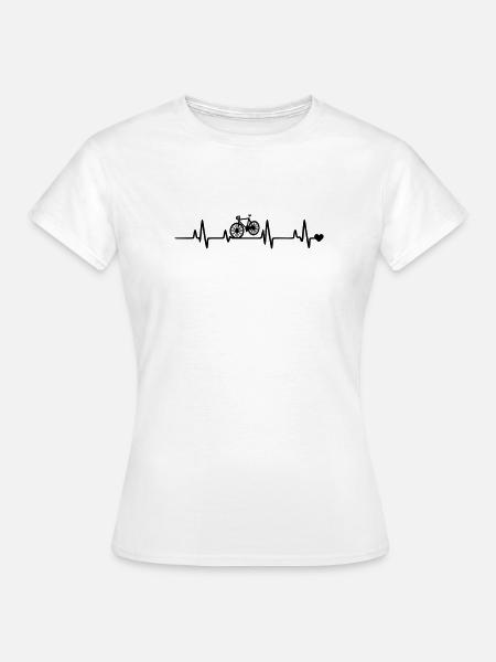 Fahrrad Herzschlag - Frauen T-Shirt - Weiß
