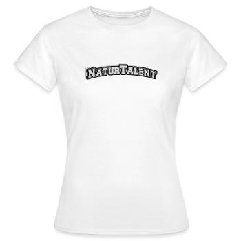NaturTalent Schriftzug - Frauen T-Shirt - Weiß - Vorne - AI Model Female 172 dark (172cm)