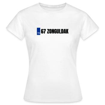 67 Zonguldak Kennzeichen | Türkisches Kennzeichen - Frauen T-Shirt - Weiß - Vorne - AI Model Female 172 dark (172cm)