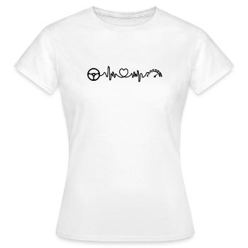 Cardio-Herzfrequenz eines Sportwagens mit Tacho - Frauen T-Shirt - Weiß - Vorne - AI Model Female 172 dark (172cm)