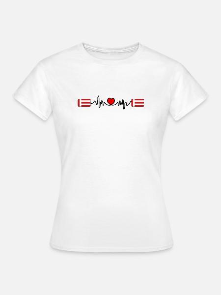 Herzschlag der Eindhoven-Flagge - Frauen T-Shirt - Weiß