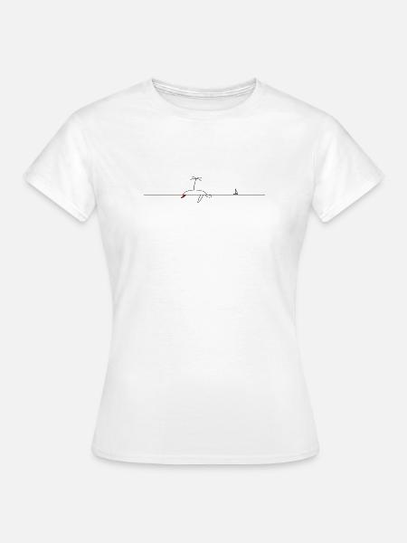 Palme auf Schildkröte Minimalismus Lineart - Frauen T-Shirt - Weiß