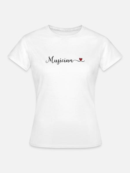 Musikerherz-Typografie - Frauen T-Shirt - Weiß