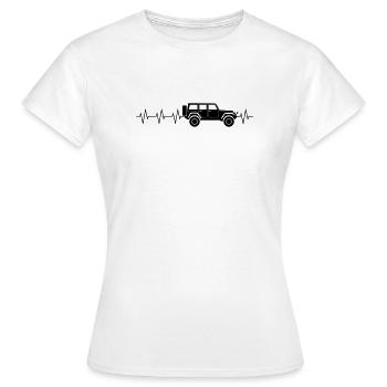 Jeep-Heartbeat - Frauen T-Shirt - Weiß - Vorne - AI Model Female 172 dark (172cm)