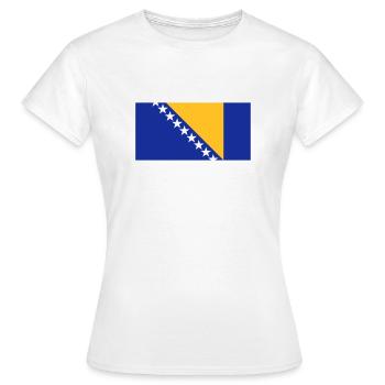 Bosnien & Herzegowina Flagge - Frauen T-Shirt - Weiß - Vorne - AI Model Female 172 dark (172cm)