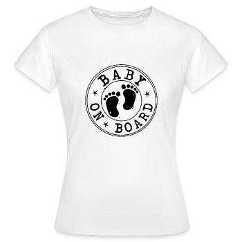 Baby on board - Women's T-Shirt - white - Front - AI Model Female 172 dark (172cm)