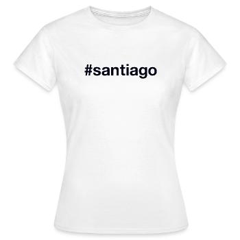 SANTIAGO Hashtag Chili - T-shirt Femme - blanc - Devant - AI Model Female 172 dark (172cm)
