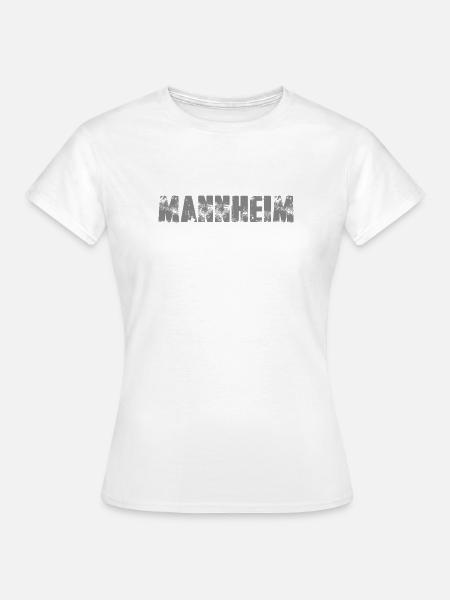 Mannheim Distressed Wordmark - Frauen T-Shirt - Weiß