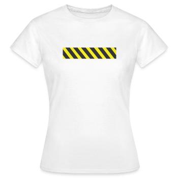 Caution tape - Women's T-Shirt - white - Front - AI Model Female 172 dark (172cm)