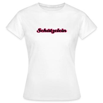 Schätzelein | Schatz | Schätzchen - T-shirt Femme - blanc - Devant - AI Model Female 172 dark (172cm)