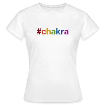 CHAKRA Hahstag - Frauen T-Shirt - Weiß - Vorne - AI Model Female 172 dark (172cm)