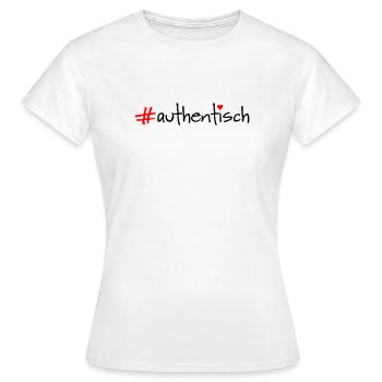 authentisch - Frauen T-Shirt - Weiß - Vorne - AI Model Female 172 dark (172cm)