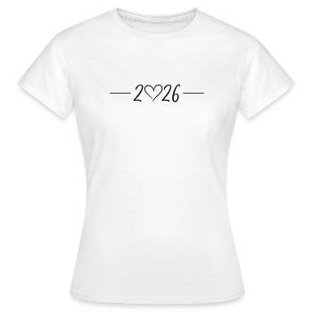 Ligne du cœur 2026 - T-shirt Femme - blanc - Devant - AI Model Female 172 dark (172cm)