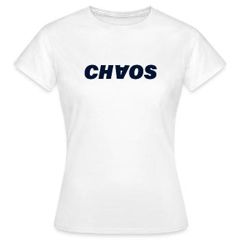 CHAOS - Frauen T-Shirt - Weiß - Vorne - AI Model Female 172 dark (172cm)