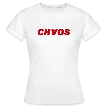 CHAOS - Frauen T-Shirt - Weiß - Vorne - AI Model Female 172 dark (172cm)