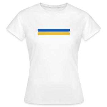 Ukraine Flagge Minimal - Fahne Fan Streifen Design - Frauen T-Shirt - Weiß - Vorne - AI Model Female 172 dark (172cm)