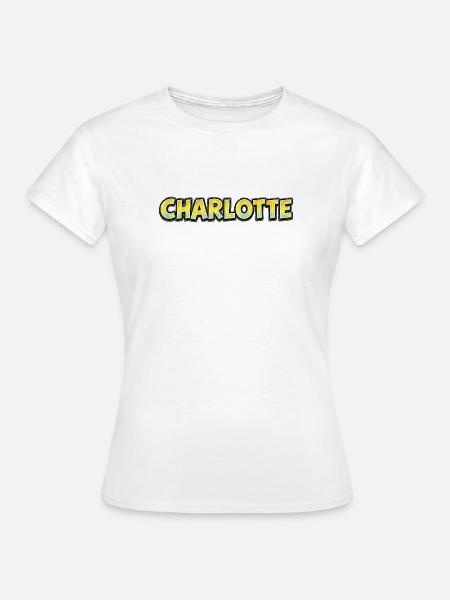 Charlotte – Handgezeichnete Typografie - Frauen T-Shirt - Weiß