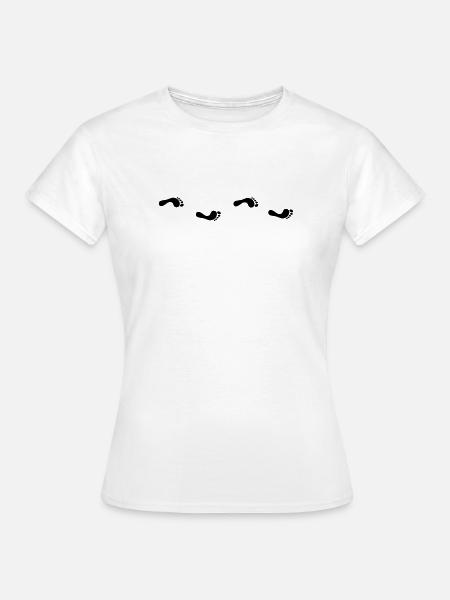 Fußabdruck - Frauen T-Shirt - Weiß