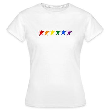 STARS WITH LGTB COLORS - Women's T-Shirt - white - Front - AI Model Female 172 dark (172cm)