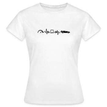Cardio-Herzfrequenz eines Sportwagens mit Tacho - Frauen T-Shirt - Weiß - Vorne - AI Model Female 172 dark (172cm)