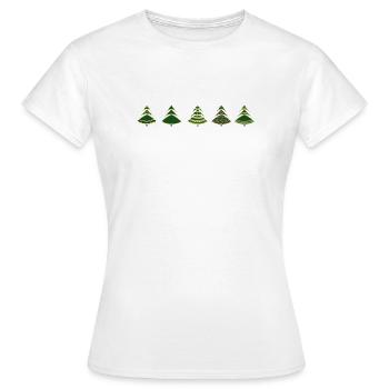 Silhouette de sapins verts isolée. - T-shirt Femme - blanc - Devant - AI Model Female 172 dark (172cm)