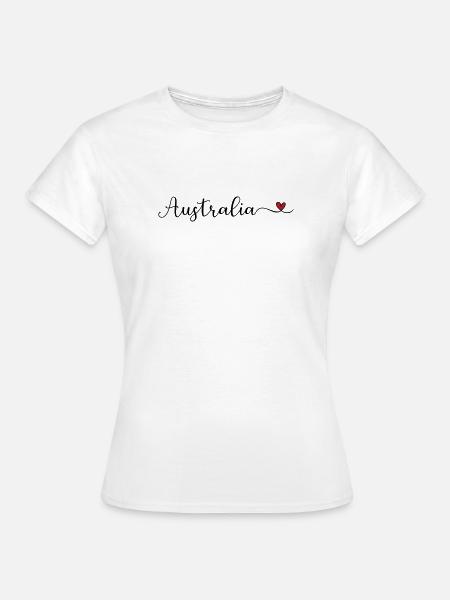 Australia Australien Schriftzug mit Herz - Frauen T-Shirt - Weiß