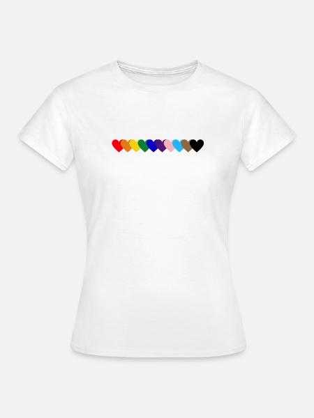 Regenbogen Herzen Pride - Frauen T-Shirt - Weiß