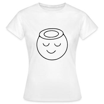 Emoji Skizze Heiligenschein schwarz - Frauen T-Shirt - Weiß - Vorne - AI Model Female 172 dark (172cm)