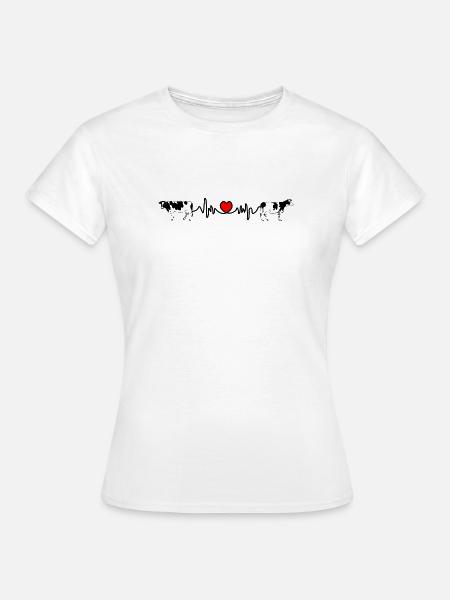 Cardio-Herzfrequenz-Kühe - Frauen T-Shirt - Weiß