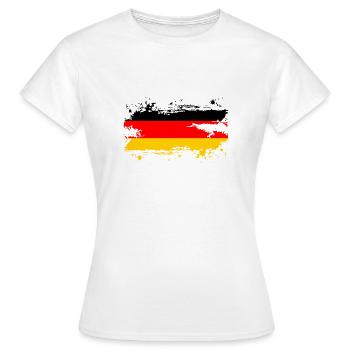 Drapeau Allemagne Drapeau allemand utilisé look home - T-shirt Femme - blanc - Devant - AI Model Female 172 dark (172cm)