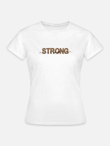 Leopard STRONG Schriftprint - Frauen T-Shirt - Weiß