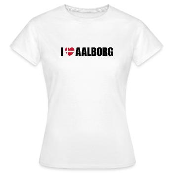I love Aalborg Denmark - Women's T-Shirt - white - Front - AI Model Female 172 dark (172cm)