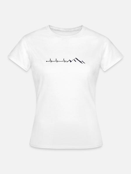 Herzschlag Berg - Frauen T-Shirt - Weiß