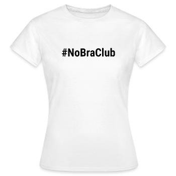 NoBraClub Schwarz - Frauen T-Shirt - Weiß - Vorne - AI Model Female 172 dark (172cm)