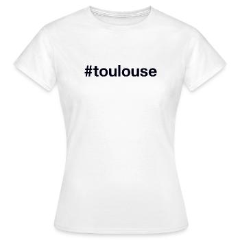TOULOUSE Hashtag - Frauen T-Shirt - Weiß - Vorne - AI Model Female 172 dark (172cm)