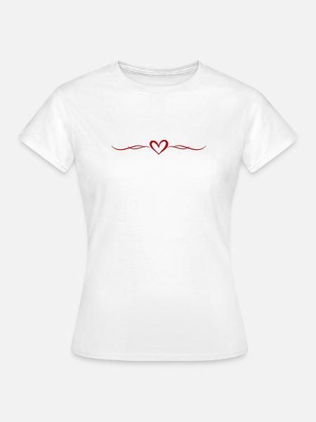 Herz Symbol Ornament - Frauen T-Shirt - Weiß