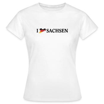 I love Sachsen Deutschland - Frauen T-Shirt - Weiß - Vorne - AI Model Female 172 dark (172cm)