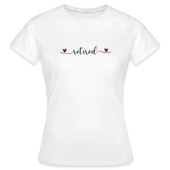 Zurückgezogene niedliche Typografie mit Herz - Frauen T-Shirt - Weiß - Vorne - AI Model Female 172 dark (172cm)