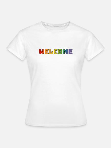 arc-en-ciel bienvenue CSD chemise LGBT lgbtqi queer - T-shirt Femme - blanc