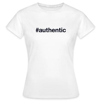 AUTHENTIQUE authentique réel - T-shirt Femme - blanc - Devant - AI Model Female 172 dark (172cm)