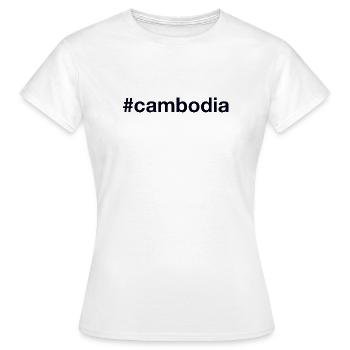 Hashtag Cambodge Kambodscha - T-shirt Femme - blanc - Devant - AI Model Female 172 dark (172cm)